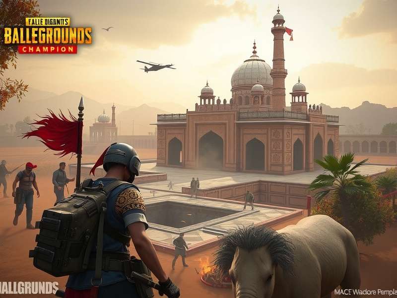 PUBG Indian Warrior Champion gameplay screenshot showing Indian-themed map